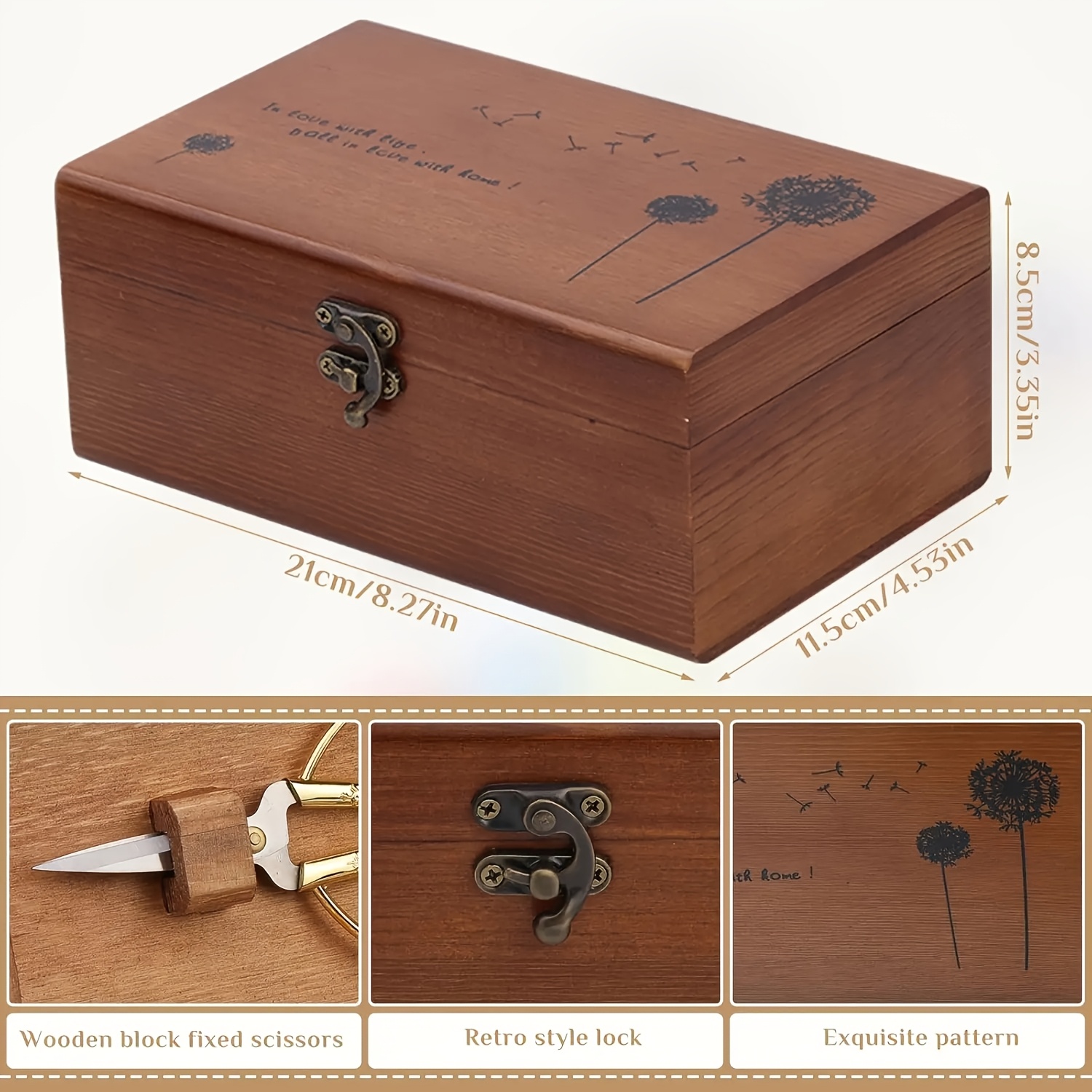 Custom Retro Pine Wood Storage Box for Personal Items